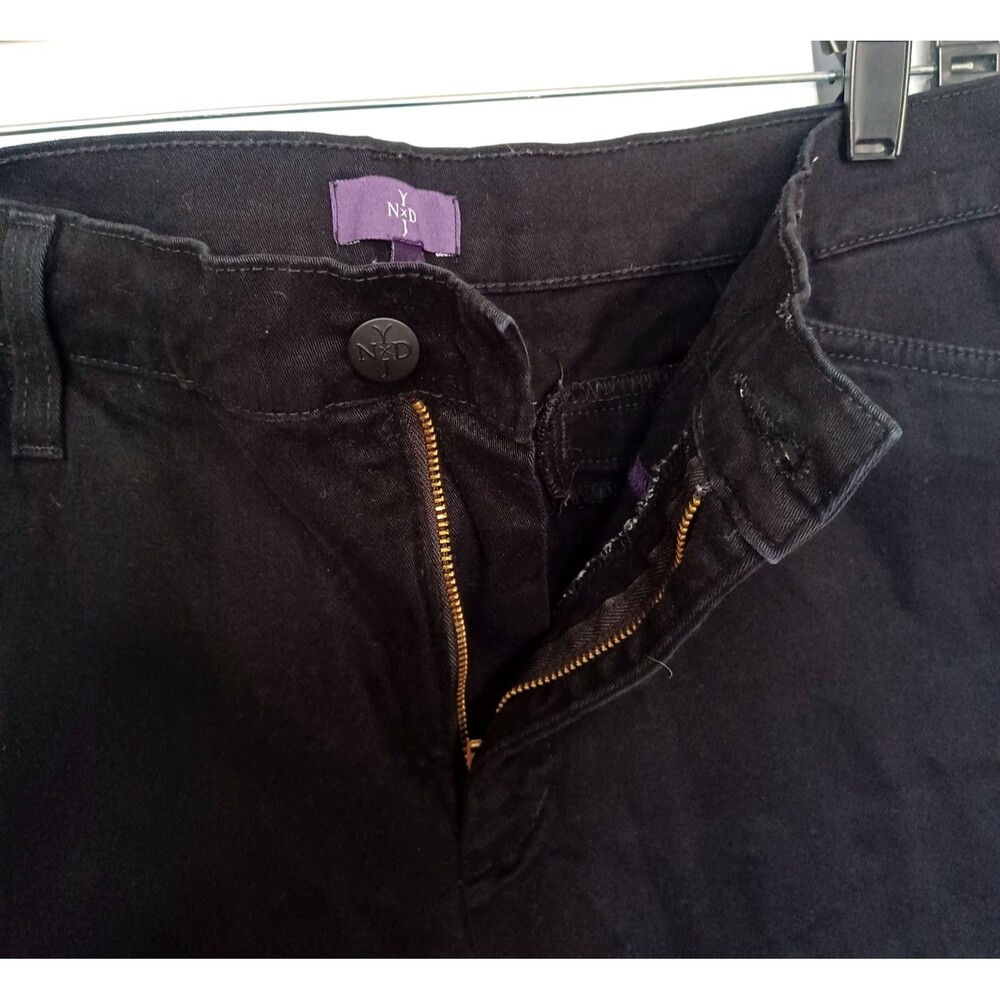 NYDJ Lift Tuck Women's 14 Black Chino Shorts Stretch High Rise 5 Pocket - Picture 4 of 10